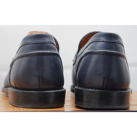 Allen Edmonds "RANDOLPH" Men's Leather BIT Penny Loafers 13 D Navy (580N) - Picture 8 of 15
